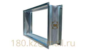 Гибкая вставка прямоугольная / квадратная оцинкованная 100×100 мм