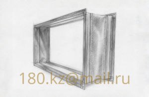 Гибкая вставка прямоугольная / квадратная оцинкованная 100×100 мм