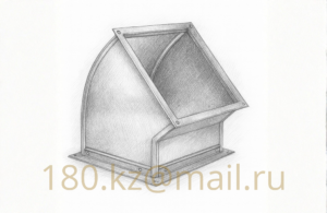 Отвод прямоугольный вентиляционный 45° / 90° (100×100 мм)