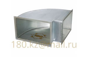 Отвод прямоугольный вентиляционный 45° / 90° (100×100 мм)