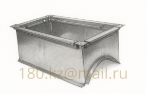 Врезка прямоугольная в круглый воздуховод Ø100 мм