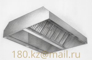 Островной приточно-вытяжной вентиляционный зонт из оцинкованной стали